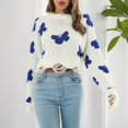 thumbnail image 3 of Vedolay Women's 2023 Tops Womens Plus Size Sweaters Casual Long Sleeve Crewneck Knit Pullover Tops,White L, 3 of 5
