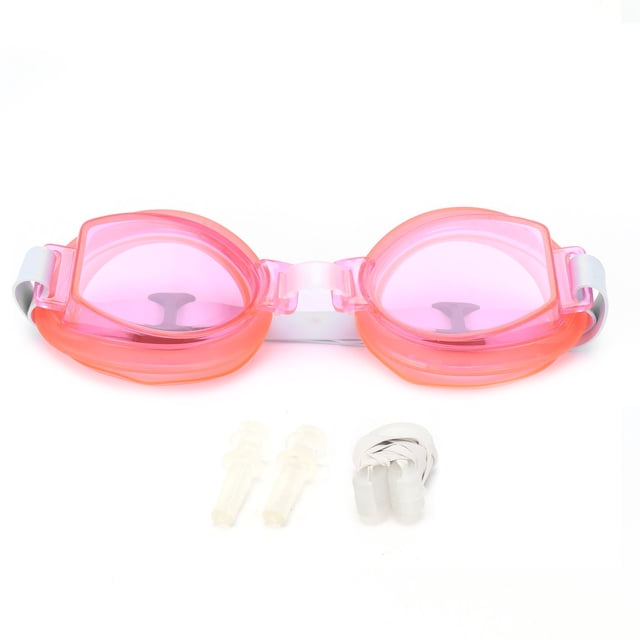 Verdant Touch Gafas de natación para niños, gafas de natación con tapones para los oídos y clip para la nariz, gafas de natación ajustables para niños, color rojo