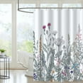 thumbnail image 5 of Wildflower Botanical Shower Curtain for Bathroom Decor Floral Flower Plant Green Leaves Bathroom Accessories 72x72in, 5 of 7