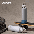 thumbnail image 7 of CAROTE 2-Pack 20 oz Insulated Stainless Steel Water Bottles with One-Click Leak-Proof Lids, Carry Loops and Removable Silicone Boots, Dishwasher Safe, 7 of 7