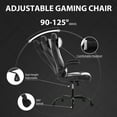 thumbnail image 4 of CL.HPAHKL PC Gaming Chair, Office Chair High Back PU Leather Ergonomic Computer Chair with Lumbar Support, Height Adjustable Video Game Chair for Adults, White, 4 of 7