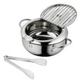 thumbnail image 1 of EZLIFE Olla para freír tempura japonesa con rejilla para escurrir aceite de acero inoxidable N5C1, 1 of 7
