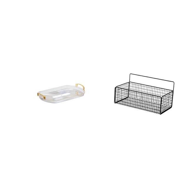 Bandeja rectangular nórdica para tocador y organizador de pared de metal para baño, cesta de almacenamiento de alambre para comedor, oficina, hogar, d