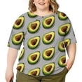 thumbnail image 2 of CLOOCL Avocado Printed Blouse Fashion Cartoon Shirts Tops Plus Size Women Clothing, 2 of 6