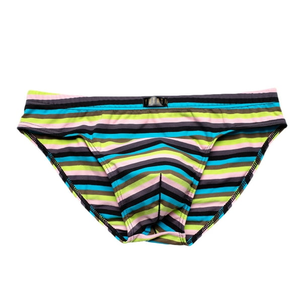 WaiiMak Underwear Womens Color Stripe Trendy Breathable Men's