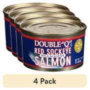 (4 pack) Double "Q" Wild Alaskan Red Sockeye Salmon, 7.5 oz Can