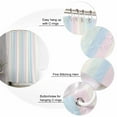 thumbnail image 3 of White Pink Shower Curtain, 60" x 72", and Light Blue Simple Line Colored Block Waterproof Bathroom Curtain Washable Shower Curtain Set with 12 Hooks, 3 of 6