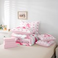 thumbnail image 6 of Homewish Letter A Monogrammed 7-Piece Twin Bedding Sets,Cute Bow Tie Bedding Comforter Set,Pink Loves Pattern Sheet Sets For Girls,Microfiber Room Decorative Reversible, 6 of 8