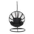 thumbnail image 1 of Kimberly Outdoor Rope Weave Hanging Chair with Stand, Gray and Black, 1 of 7