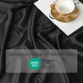 thumbnail image 5 of THXSILK Silk Fitted Sheet, 100% Pure 19 Momme Mulberry Silk, Only Seamless Bedding Set with 16'' Deep Pocket Elastic Adjustable(Queen Size 60''x80''+16”, Black), 5 of 9