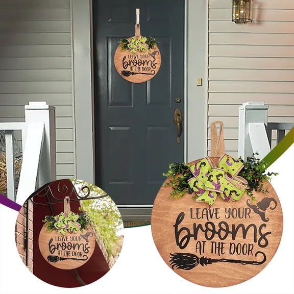 XGFHYJEH Halloween Broomstick Witch Door Sign Festive Decorations, Halloween Hanging Decoration Ornament Outdoor, Halloween Decor for Home Party