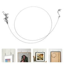 KALLORY  Adjustable Picture Hanger Wall Wire Heavy Duty Mirror Hanging Kit Silver