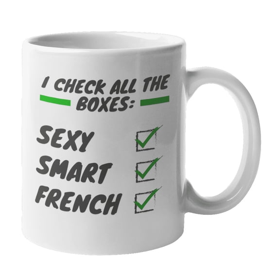 Smart, French Themed Coffee & Tea Gift Mug (11oz)