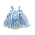 thumbnail image 1 of Vestido de tul para niña Laklulu, vestido de princesa para niñas pequeñas, vestido de playa de verano sin mangas, vestidos de verano, azul lago, 90 cm, 1 of 5