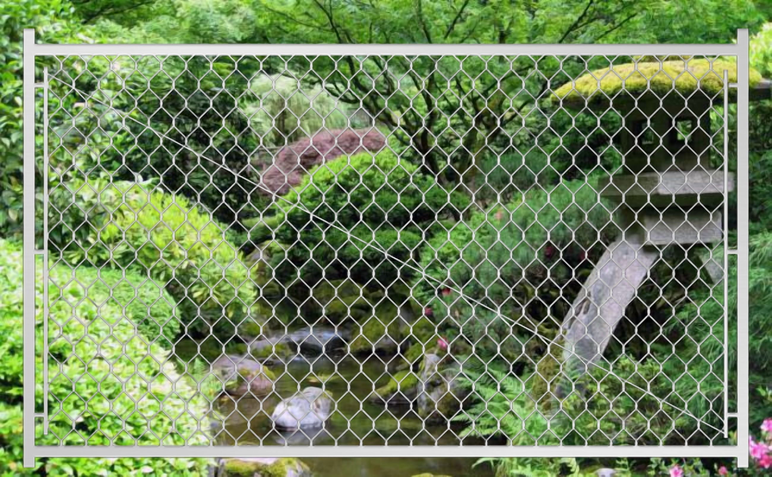 Privacy Fence Adjustable Chain Link Walk Gate Kit with Round Corner Frame, Fit-Right, 3.8'H,Fence Panels