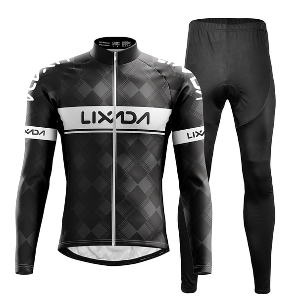 Maillot Conjunto de ropa de ciclismo Chaqueta de jersey de bicicleta de manga larga a prueba de vien Lixada Maillot