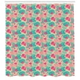 thumbnail image 3 of Retro Shower Curtain, Doodle Style Flowers and Foliage Leaves with Hand Drawn Swirls and Circles Background, Fabric Bathroom Set with Hooks, 69W X 84L Inches Extra Long, Multicolor, by Ambesonne, 3 of 3