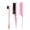 Pink, variant on Professional Hair Coloring and Styling Comb Set with Highlight Brush, Eyebrow Brush, Pointed Tail Comb for Highlighting, Teasing, Parting and Eyebrow Grooming (3-Piece Set)