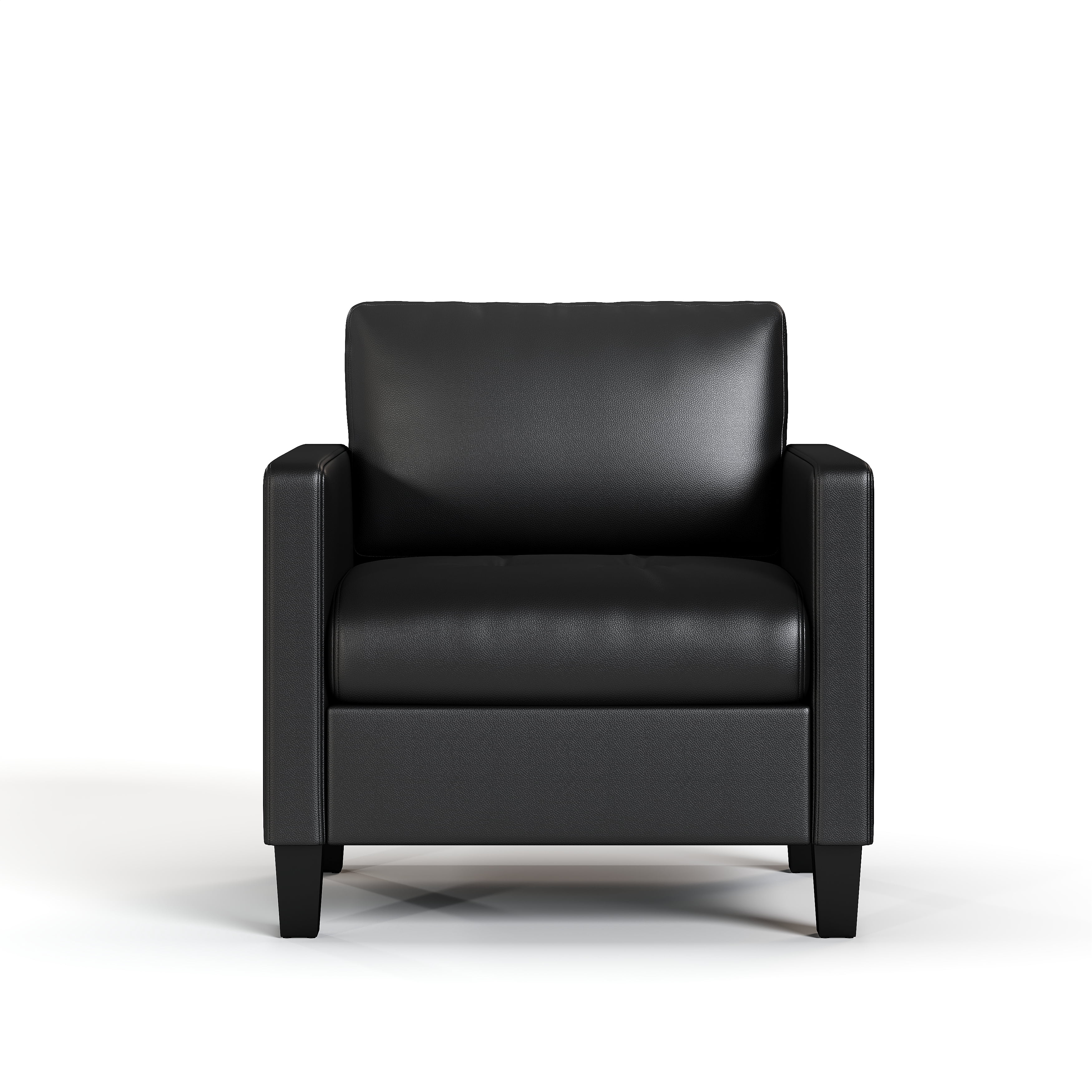 Coewske PU Leather Living Room Accent Chairs Set of 2, Armchair Adult Sofa Chair Office, Black