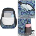 thumbnail image 4 of Paisley and Damask Blue Pattern 17" Waterproof Oxford School Backpacks for Teens, S-Shape Padded Straps, for School, Travel, Hiking, Camping, 4 of 5