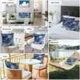 thumbnail image 3 of Outdoor Throw Pillows Covers 18X18 Set of 2 Waterproof Navy Blue and Gold Marble Texture Decorative Zippered Cushion Covers for Patio Furniture, Abstract Lines Lumbar Pillowcases, 3 of 8