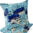 thumbnail image 7 of Set of Two 16" X 16" Blue and Gray Butterfly Blown Seam Floral Indoor Outdoor Throw Pillow, 7 of 7