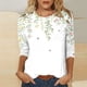 thumbnail image 1 of Fiudx Camisetas para Mujer Blusa Holgada con Estampado de Pascua y Cuello Redondo Retro de Manga Tres Cuartos a La Moda para Mujer, 1 of 4