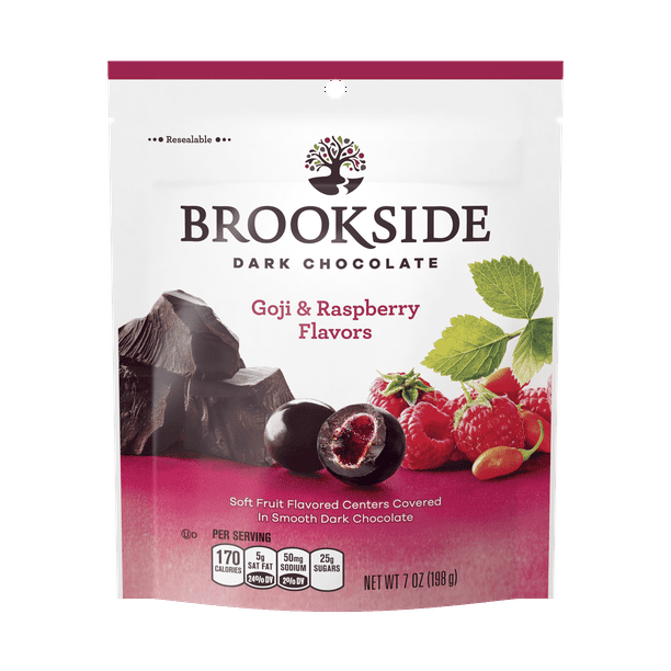 BROOKSIDE, SUPER FRUITS, Dark Chocolate with Goji and Raspberry Candy