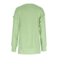 thumbnail image 6 of Patlollav Womens Round Neck Loose Soild Long Sleeve Sweatshirts, 6 of 6