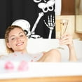thumbnail image 4 of Happy Halloween Skull Shower Curtain, Funny Dance Skeleton Day of Death Gothic Bathroom Decor, Waterproof Fabric Polyester Curtain Set, with 12 Hooks 72 x 72 Black White, 4 of 5