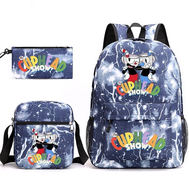 Mochila Cuphead Game Mugman para niñas y niños, mochila escolar de gran capacidad para ordenador portátil, mochila multifunción impermeable28 Deng Xun unisex