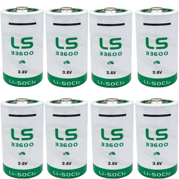 (8-Pack) LS33600 Battery for Saft LS33600 D Size 3.6V Lithium Thionyl Chloride Battery, 17000mAh