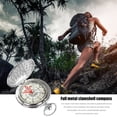 thumbnail image 3 of Portable Flip Cover Pocket Watch Compass Camping Boating Compass (Silver), 3 of 9