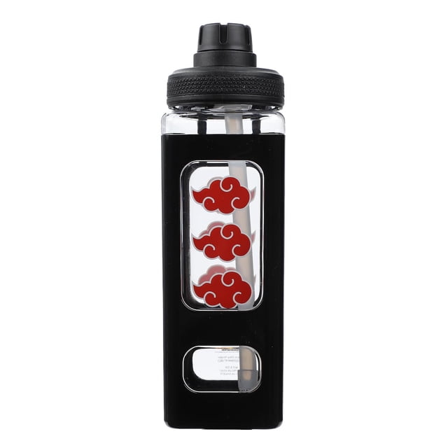 Botella de agua Bioworld Naruto Akatsuki Clouds 700 ml negra