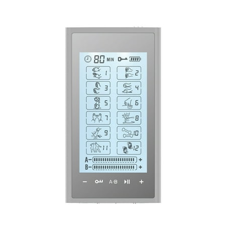 HealthmateForever T12AB2 Touch Screen TENS Muscle Recovery & Pain Relief Therapy (Silver on Silver)