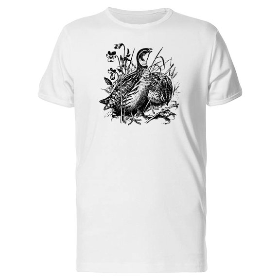 Bird Common Quail Sketch Tee Men's -Image by Shutterstock