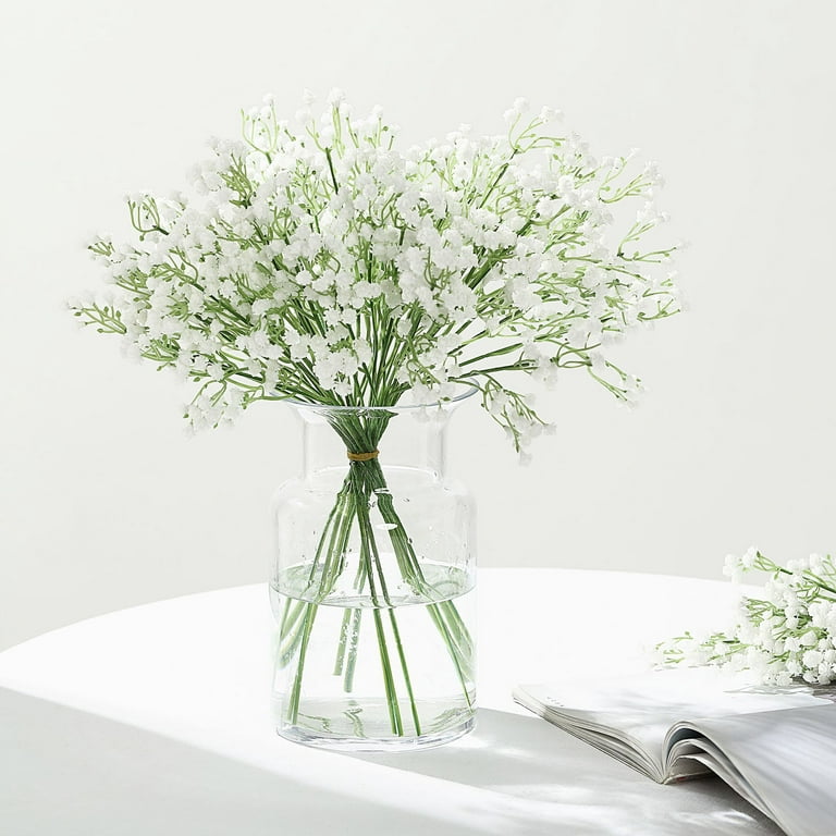 Efavormart 12 Pack - 22 White Babys Breath Artificial Flowers, Gypsophila  Real Touch Silk Flowers Stem for DIY, Wedding, Party, Home, Floral