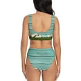 thumbnail image 3 of Daiia Wood Grain Women's Bikini Set Two Piece Swimsuit High Waisted Bikini Adjustable Straps Bikini Perfect for Beach, Pool, and Summer Vacation-XX-Large, 3 of 9