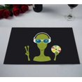 thumbnail image 2 of PKQWTM Alien Is A Music Lover Kitchen Dining Table Mats Placemats Size 12x18 Inches, Set of 2 Pieces, 2 of 2