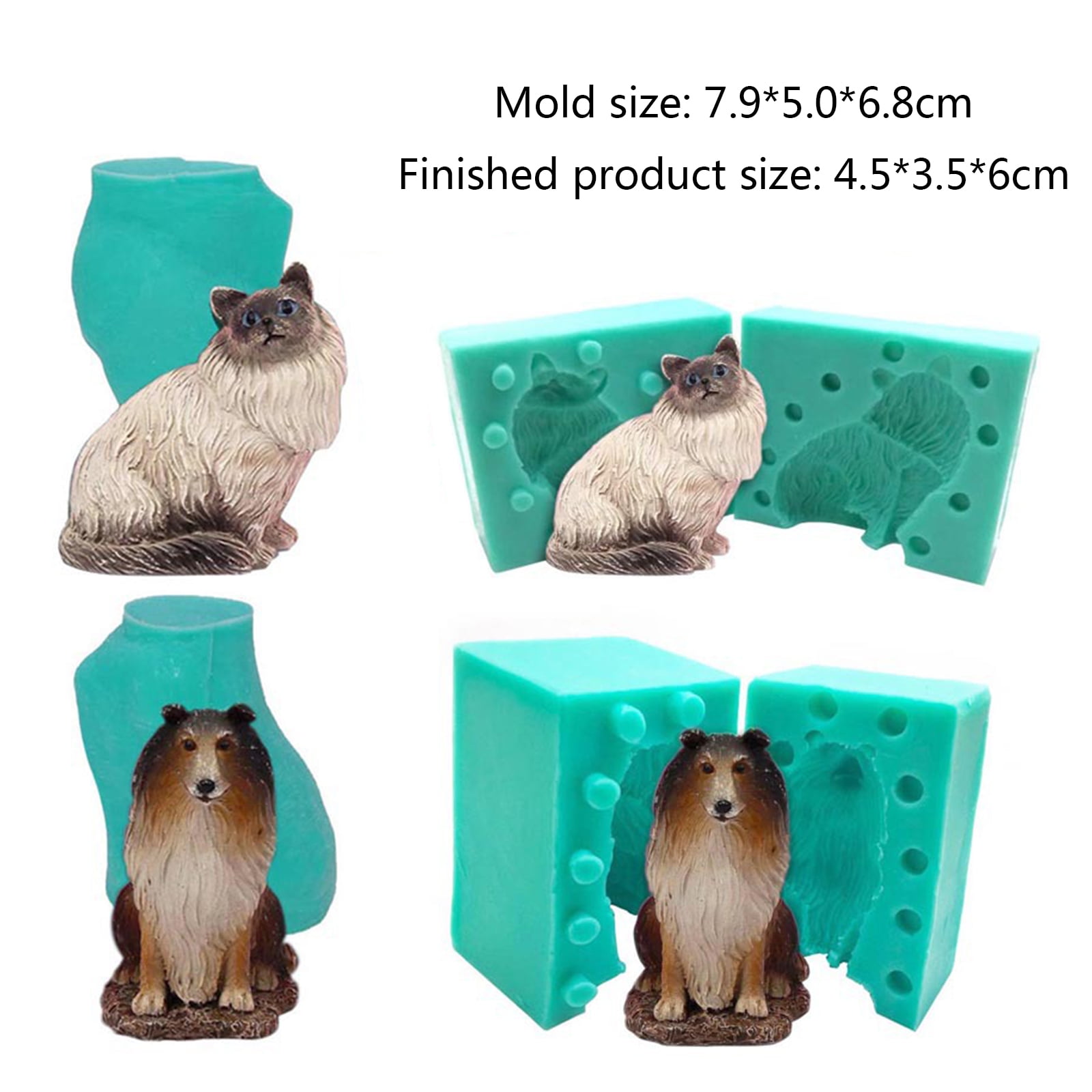 Oasiva 3D Dog for Cat Handmade Silicone Mold Plaster Candle Soap Fondant Mould for DIY Candy Chocolate Dessert Baking Cooking