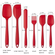 Silicone Spatula 6-Piece Set, Integrated Seamless Design, 480 °F Heat Resistance, Non-Stick Spatula Cooking, Baking and Stirring Multi-Purpose Kitchenware (Red)