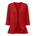 thumbnail image 7 of Yievot Open Front Cardigans for Women Solid Color 3/4 Sleeve Lightweight Business Casual Office Tops, 7 of 7