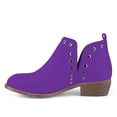 thumbnail image 2 of YDN Women Fashion Studs Stacked Chunky Low Heel Ankle Booties Stylish Cut Out Round Toe Slip On Short Boots Comfort Casual Daily Winter Shoes Size 9 Purple, 2 of 4