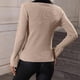 thumbnail image 4 of Suéter de punto informal con cuello en V y mangas acampanadas para mujer (XL), 4 of 5