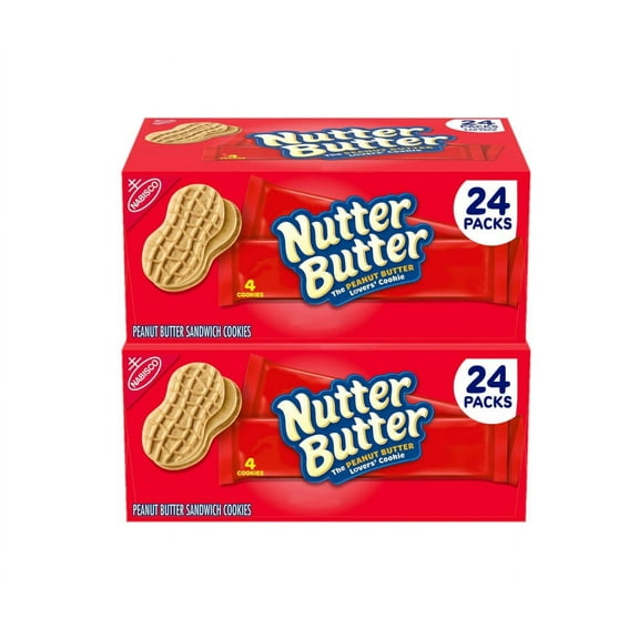 2 Pack | Nutter Butter Sandwich Cookies, 1.9 oz, 24 Count