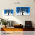 thumbnail image 3 of Elephant Stock Blue Moonlight Tree Wall Art - Horizontal Multi Panel Canvas - Living Room Wall Decor - Floral And Botanical Multi Panel - Blue And White Decor By Ashvin Harrison - 33" x 20", 3 of 4