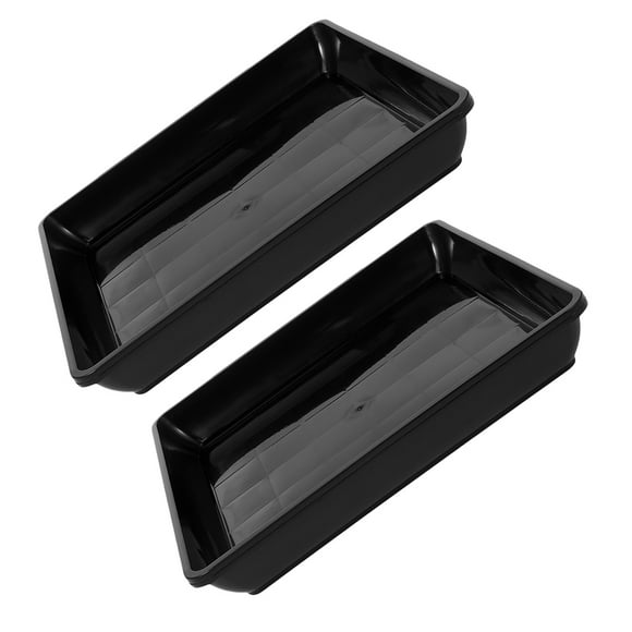 SOPOTUTU 2Ud Bandejas Cuadradas Plásticas Para Plantas Resistentes A Intemperie Y Recogedor De Negro Para Casa