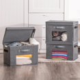 Storage Bins,Large Fabric Storage Bins with Lids, Closet Organizers and