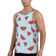 thumbnail image 2 of Lsque Watermelon Pattern Mens Tank Tops Muscle Athletic Quick Dry Sleeveless Workout Fitness T Shirts Beach Tank Top, Loose-fit Sleeveless Shirt for Men-3X-Large, 2 of 7