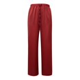 thumbnail image 5 of Satin Pants For Women Silk Wide Leg Pants Low Waist Baggy Pants Lounge Bottoms, 5 of 6